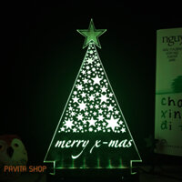 Đèn ngủ led 3d PAVITA hình cây thông, quà tặng noel độc đáo, ý nghĩa cho bạn gái, bạn trai, đèn trang trí đẹp