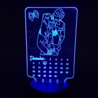 Đèn Ngủ Led 3d Vẽ Hình, Hình Vẽ Đèn Led 16 Màu khắc theo yêu cầu, quà tặng tình yêu, kỷ niệm ngày yêu