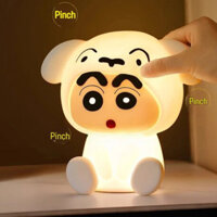 Đèn Ngủ LED Crayon Shinchan BUBU Đèn Silicon Cho Trẻ Em Kid Cảm Biến Cảm Ứng Hai Tốc Độ Ánh Sáng Mềm Chăm Sóc Mắt Đèn Ngủ