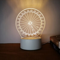 Đèn ngủ LED gắn tường cho phòng ngủ, đèn bàn nhỏ acrylic 3D sáng tạo, quà tặng lãng mạn cho ngày lễ tình nhân