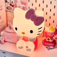 Đèn Ngủ LED Hellokitty Dễ Thương Silicon Cảm Ứng Tay Tập Ánh Sáng 3 Màu Điều Khiển Từ Xa USB Sạc Đầu Giường Đèn Cho Phòng Ngủ