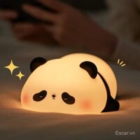 Đèn ngủ led hình gấu trúc đèn ngủ silicon dễ thương đèn ngủ cảm ứng sạc USB đèn hẹn giờ phòng ngủ trang trí quà tặng cho trẻ em