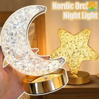 Đèn ngủ LED mặt trăng có thể sạc lại USB - Đèn bàn làm mờ điều khiển cảm ứng 3 màu - Phòng bé gái Trang trí nội thất Phụ kiện chiếu sáng thẩm mỹ