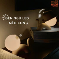 Đèn ngủ LED Mèo Con Dễ Thương - Sạc Nhanh