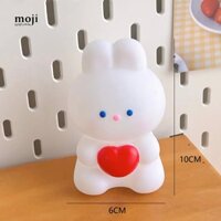 Đèn ngủ led Rabbit hug heart dùng pin 6x10