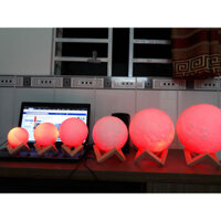 Đèn ngủ mặt trăng moon light 3d 16 màu điều khiển từ xa - 8CM