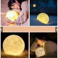 Đèn Ngủ Mặt Trăng Size 12 - 15 cm Tặng kèm đế gỗ verson 2023 ( HÀNG LOẠI 1)
