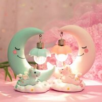Đèn ngủ mô hình Unicorn Mặt Trăng để bàn trang trí phòng ngủ dễ thương, đèn ngủ decor đáng yêu - quà tặng ý nghĩa