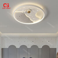 Đèn ngủ ốp trần tường hình phi hành gia, mặt trăng khuyết dạ quang ngôi sao vũ trụ 3 chế độ ánh sáng