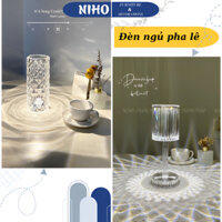 Đèn ngủ pha lê cao cấp để bàn Niho, đèn decor phòng, đầu cắm USB, bóng led NHD21042💕FREE SHIP💕
