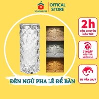 Đèn Ngủ Pha Lê Để Bàn LED Cảm Ứng, Sang Trọng Phong Cách Châu Âu HÌNH TRỤ TRÒN VERSION 4 SONHOUSE