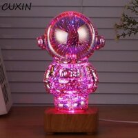 Đèn ngủ pháo hoa phi hành gia Cucxin 3D, Đèn máy chiếu USB thủy tinh thẩm mỹ, Đồ trang trí nhỏ Điêu khắc sáng tạo Hình tượng màu sắc có thể thay đổi Đèn xung quanh bàn làm việc
