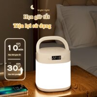 Đèn ngủ PUPK Đèn ngủ để bàn mini bóng LED cao cấp chống chói đồng hồ LED hiển thị trên đèn