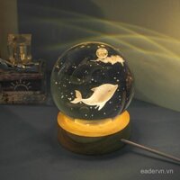 [Đèn ngủ] Quà tặng sinh nhật cho bé gái, đèn ngủ pha lê phát sáng cao cấp, đèn trang trí thiết thực và ý nghĩa cho bạn trai L6OJ