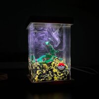 Đèn Ngủ Resin Rayquaza Pokemon, Đèn LED Epoxy Nghệ Thuật, Đèn ngủ Resin, Đèn Led Phát Sáng