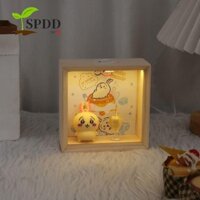 Đèn ngủ trẻ em SPDD Chiikawa, Đèn ngủ Chiikawa Anime Mini Kawaii, Quà lưu niệm du lịch Đèn LED hoạt hình bằng gỗ hiện đại Khung ảnh Chiikawa Phòng khách