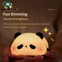 Đèn ngủ trẻ em WAPKTY, Cảm biến cảm ứng silicon Đèn ngủ LED gấu trúc, Quà tặng Giáng sinh có thể sạc lại USB Đèn trang trí phòng ngủ dễ thương