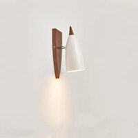 ĐÈN NGỦ TREO TƯỜNG CÔNG NGHIỆP, BÓNG ĐÈN KIM LOẠI MÀU TRẮNG, ĐẾ GỖ, ĐÈN TƯỜNG E27 HIỆN ĐẠI, ĐÈN TƯỜNG LED CÓ THỂ ĐIỀU CHỈNH CHO PHÒNG NGỦ, PHÒNG TẮM, HÀNH LANG, PHÒNG KHÁCH