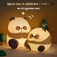 Đèn ngủ URJUMPEA MR.PA, Đèn ngủ LED Silicone Panda, Đèn ngủ USB có thể điều chỉnh độ sáng 3 cấp độ Đèn ngủ thời gian dễ thương có thể sạc lại