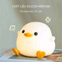 Đèn ngủ vịt dễ thương cho trẻ em, Đèn ngủ bằng silicon mềm có sạc USB, Quà tặng cảm biến cảm ứng phòng trẻ