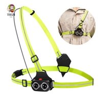 Đèn ngực TIEZI, Đèn LED chạy bộ ban đêm nổi bật mạnh mẽ, Cảnh báo sạc USB An toàn bền bỉ Đèn pin đi xe đạp ngoài trời