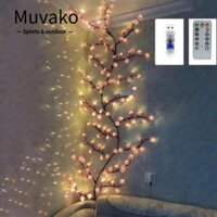 Đèn nhánh cây LED MUVAKO cho tường, họa tiết hoa anh đào 8 chế độ ánh sáng Đèn nhánh hoa anh đào, với nguồn USB từ xa Trang trí đèn nho Vòng hoa