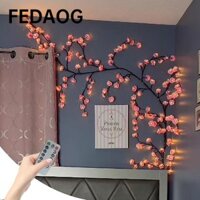 Đèn nhánh hoa anh đào FEDAOG, 8 chế độ ánh sáng có đèn LED từ xa cho tường, cung cấp USB Họa tiết hoa anh đào Đèn nhánh cây anh đào Trang trí Giáng sinh