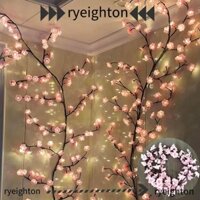 Đèn nhánh hoa anh đào RYEIGHTON, với nguồn cung cấp USB từ xa Đèn nhánh cây Led cho tường, họa tiết hoa anh đào 8 chế độ ánh sáng Đèn nhánh Led Trang trí Giáng sinh cửa sổ