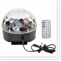 Đèn nháy led trang trí, Đèn LED Quả Cầu Cảm Ứng Xoay Pha Lê 7 Màu Nhấp Nháy Theo Nhạc