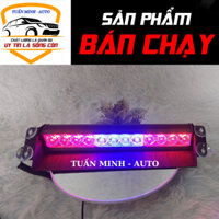 Đèn nháy xanh đỏ - Đèn chớp Police xanh đỏ 12W 12LED gắn kính cho xe cảnh sát, quân sự, xe ưu tiên.
