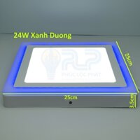 Đèn Ốp Trần 24W Vuông Viền Xạnh Dương-  Đèn Trang Trí Trần Thạch Cao/Phòng Khách