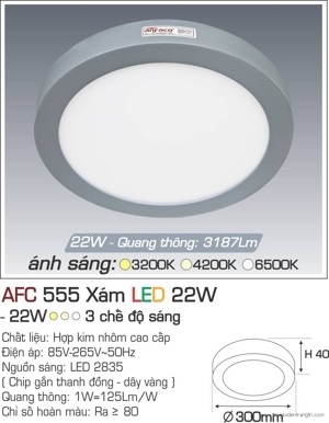 Đèn ốp trần cao cấp 3 chế độ Anfaco AFC 555X 22W 3C