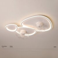 Đèn Ốp Trần Đám Mây Kèm 2 Quạt Quay 360 độ QT106T