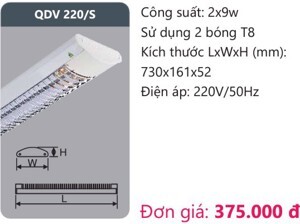 Đèn ốp trần Duhal QDV 220/S - 2x9W