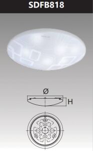 Đèn ốp trần led 18w SDFB818