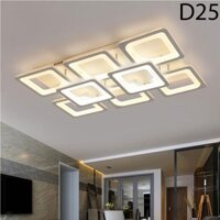 ĐÈN ỐP TRẦN LED 8 Ô CHỮ NHẬT DD25 Trang Trí Phòng Khách, Phòng Ngủ, Trần Thạch Cao 3 Chế Độ Sáng Có Kèm Điều Khiển Từ Xa