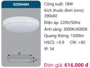 Đèn ốp trần led chống thấm 18w Duhal SDSN404