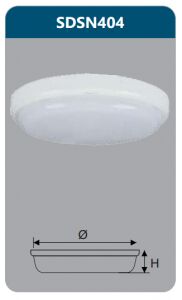 Đèn ốp trần led chống thấm 18w SDSN404