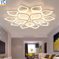 Đèn Ốp Trần LED Hiện Đại 15 Cánh Sen ánh sáng 3 chế độ có diều khiển từ xa phân tầng.Bảo Hành 2 Năm