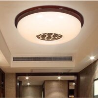 Đèn ốp trần mâm gỗ tròn 3 chế độ màu phi 45CM
