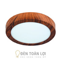 Đèn Ốp Trần: Mẫu đèn led giả gỗ hình tròn cho nhà tắm nhà vệ sinh
