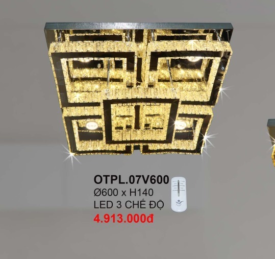 Đèn ốp trần pha lê OTPL07V600