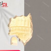Đèn Ốp Tường Thạch Cao Sáng Tạo 3 Chế Độ Sáng Mô Phỏng Nhà Thờ, Đèn Trụ Cột Pháp Cổ Điển