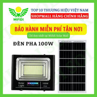 Đèn pha báo pin 100W sáng trắng năng lượng mặt trời chính hãng Mifidi Solar, tấm pin lớn - BH 2 năm