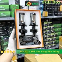 Đèn Pha Bi Cầu Y6S, 12 24V ĐiệnBình Chân Bóng H4 Cos Vàng Pha Trắng BH 12 Tháng ÔTô. Xe Máy