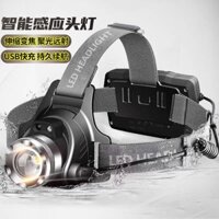 Đèn pha câu cá ban đêm, sạc ánh sáng mạnh, gắn đầu siêu sáng, ngoài trời, pin siêu dài, đèn thợ mỏ, cảm biến ánh sáng chuyên dụng