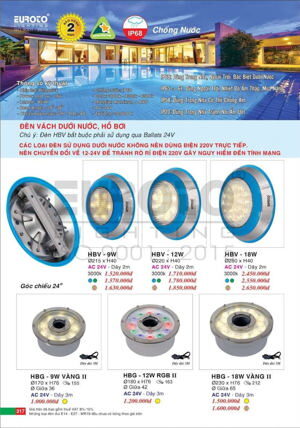 Đèn pha dưới nước HBG 12W - Lá