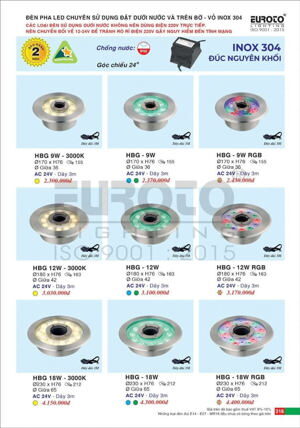 Đèn pha dưới nước HBG 12W - Lá