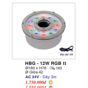 Đèn pha dưới nước HBG 12W - Vàng