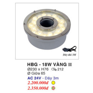 Đèn pha hồ nước  HBG 18W Vàng